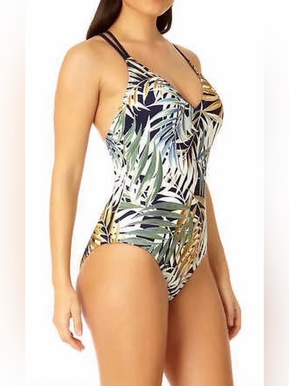 New Hurley Tropical Palm Leaf One Piece Swimsuit Size L